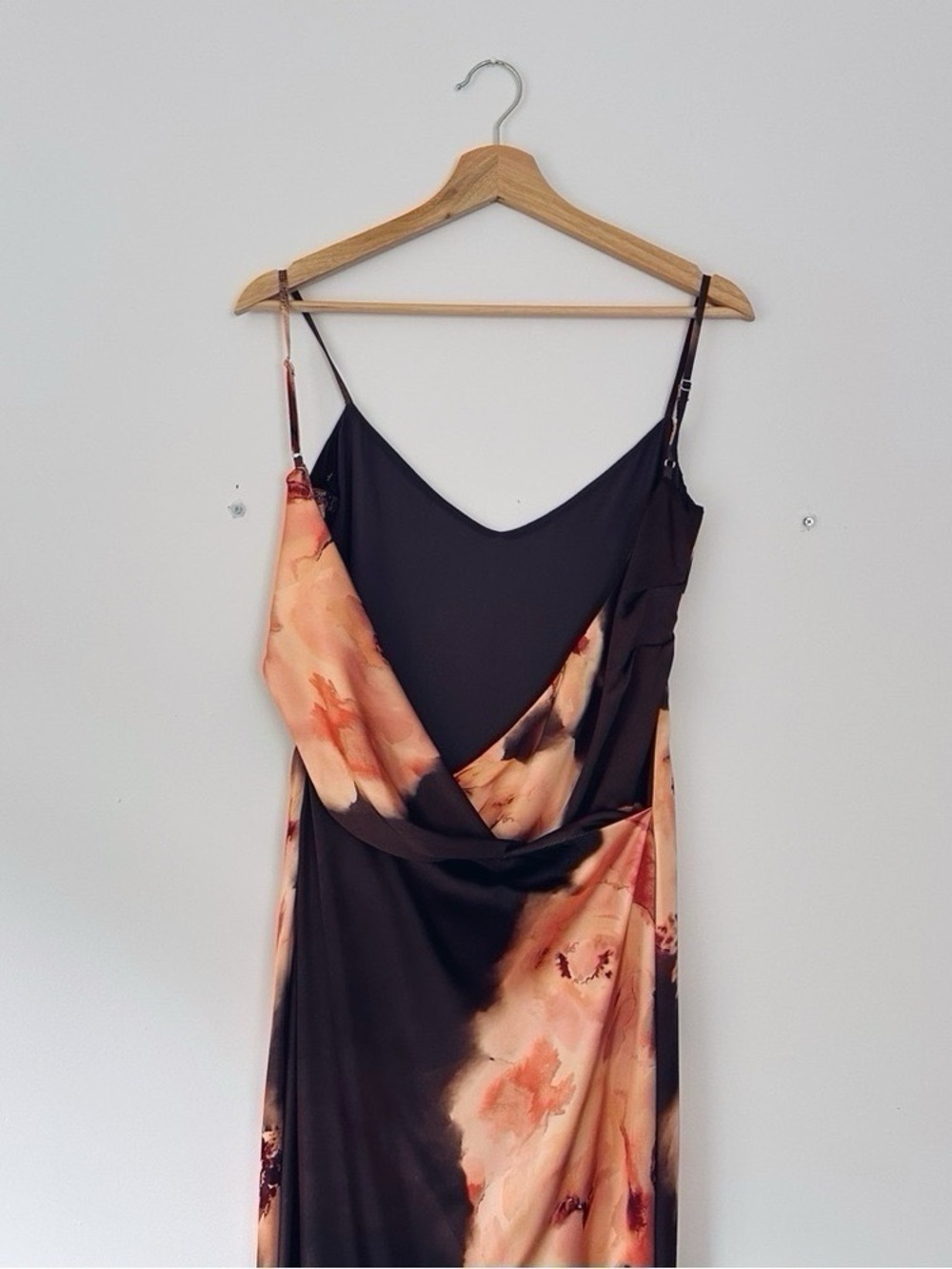 House of CB Mariamma Dark Brown Floral Printed Satin Maxi Dress - Picture 13 of 16
